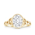 thumbnail image 4 of Rosec Jewels Certified Moissanite Solitaire Engagement Ring 2 Ct - Celtic Knot Ring - 7X9 mm Oval - D-VS1 Quality, 10K Yellow Gold, US 4.00, 4 of 8