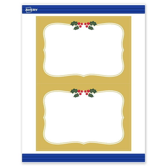 Avery Invitation Cards, 5" x 7", Gold-Metallic Berries, Matte, 20ct