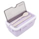 thumbnail image 4 of Cajas Bento De 3 Compartimentos, Fiambrera Térmica De Silicona De Plástico Inodoro Con Palillos De Cuchara Para Trabajadores Para La Escuela Para La Oficina Para Estudiantes ANGGREK Púrpura, 4 of 8