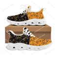 thumbnail image 1 of Zapatillas deportivas planas de calabaza de Halloween para hombre y mujer, deportivas de alta calidad con cordones, de malla, hechas a medida, color blanco, 1 of 6