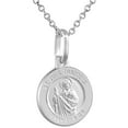 thumbnail image 2 of 12mm Dainty Sterling Silver St Jude Medal Necklace 1/2 inch Round Nickel Free Italy with Stainless Steel Chain, 2 of 5