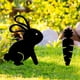 thumbnail image 5 of Moyic Conejo Decoración Zanahoria Lindo Conejito de Pascua Estatuas Adornos Campo Valla Signo Suministros al aire libre Decoración para el Kits de decoración para fiestas, 5 of 6
