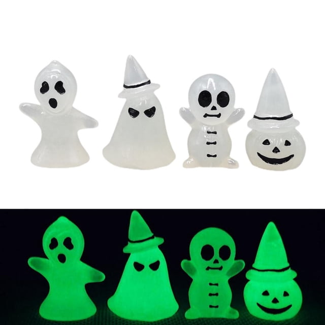 Paquete De 4 Colgantes De Pared De Terror Decorativos Luminosos Artesanales De Resina Decoración De Halloween Accesorios Para El Hogar Calcomanía De Fiesta Suministros De Vacaciones Speravity HA037337-00