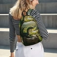 thumbnail image 5 of Lsque Deep Forest Stone Green Dragon Pattern Canvas Daypack, Durable Backpack, High-quality Versatile Backpack,Vintage Compact Backpack-Medium, 5 of 6