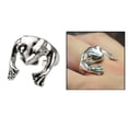 thumbnail image 4 of Anillos de rana ajustables de plata Vintage, anillos abiertos de de animales para mujer, joyería de compromiso de para pareja, D Fernando Anillos abiertos, 4 of 5