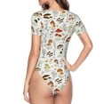 thumbnail image 4 of Naloa Mushrooms And Butterflies Women's Short-Sleeved Onesie, One-Piece Swimsuit for Parties, dates, clubs - XX-Large, 4 of 9