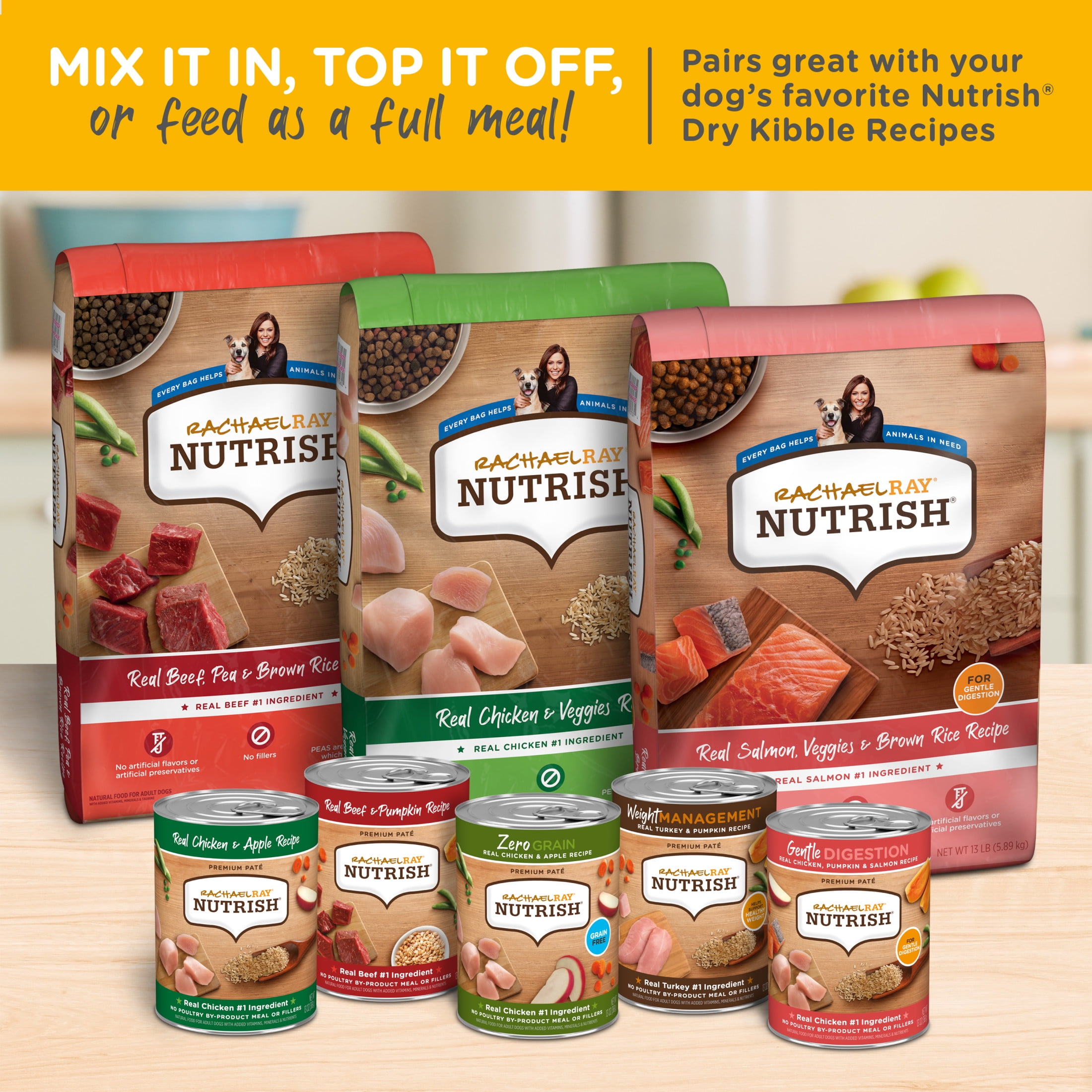 (12 pack) Rachael Ray Nutrish Premium Paté Gentle Digestion Real Chicken, Pumpkin & Salmon Recipe Wet Dog Food, 13 oz. Can