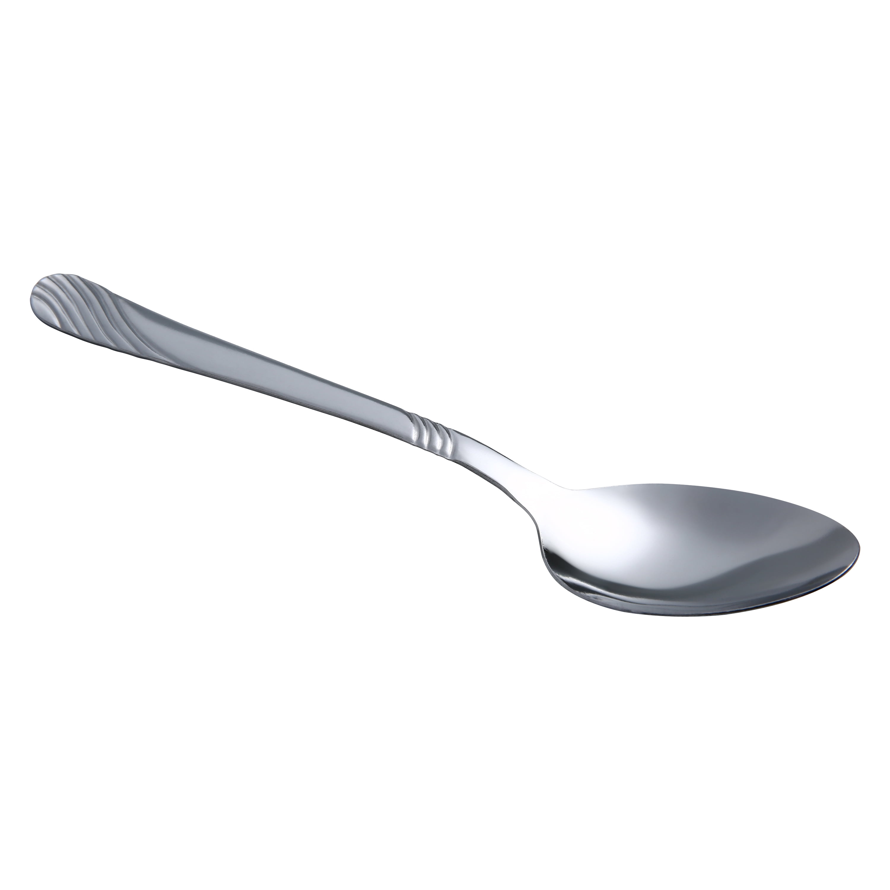 Mainstays Swirl Stainless Steel Adult Dinner Spoon, 4-Piece Set, Silver