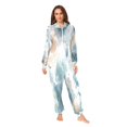 thumbnail image 2 of 1 Piece Adult Onesie Pajamas Cozy & Loose-Fit Sleepsuit Loungewear with Pockets Watercolor Ink Splashes Pattern Large, 2 of 7