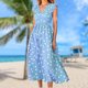 thumbnail image 4 of Vestidos de playa para mujer Abrigo floral Cuello en V Moda fluida para ir de compras (Azul L) FLhrweasw Para estrenar, 4 of 7