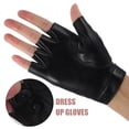 thumbnail image 2 of ColoMX 2 pares de guantes sin dedos para niños: guantes de baile sin dedos para niños - Mitones de poliuretano calados con adornos brillantes para fiestas de Halloween., 2 of 7