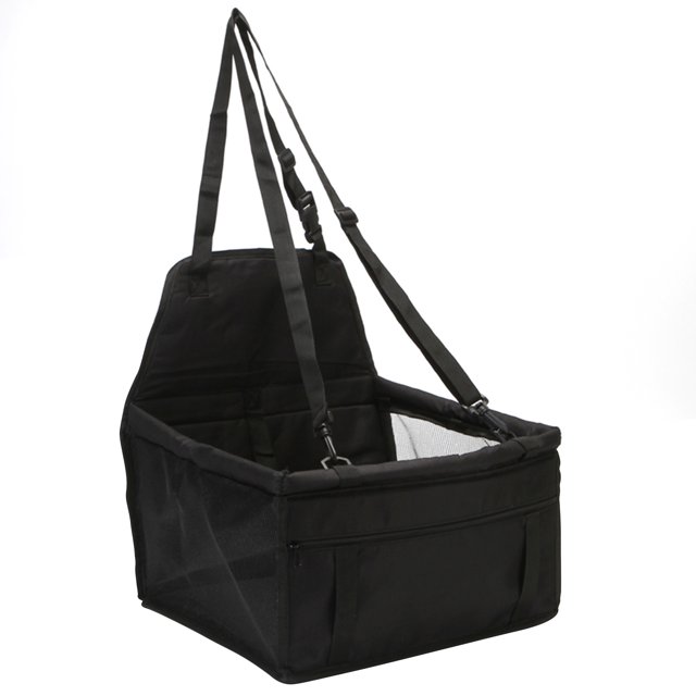 Graflsoa Grand Siège d'Auto pour Chien en Maille Imperméable Noir avec Sangles Ajustables, Conception Pliable et Compartiment de Rangement pour Animaux jusqu'à 11 Lb