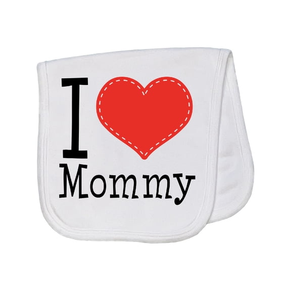 Inktastic I Love Mommy Heart Baby Burp Cloth