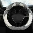 thumbnail image 5 of YUVA 38cm Winter Velvet Steering Wheel Cover, Polyester, Warm & Anti-Slip, Fits 14.96in Wheels, Easy Install, Blue/Pink/White/Red, 5 of 5