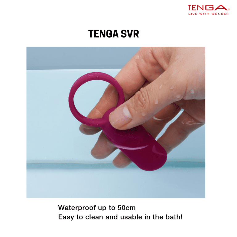 TENGA SVR Carmine Multi Purpose Smart Vibe Ring Discrete Vibrating Clitoral  Stimulator for Couples