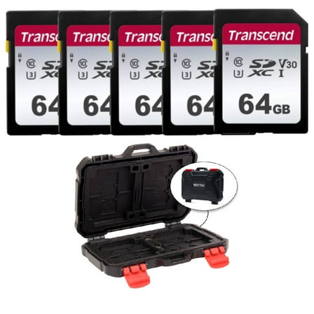 Transcend TS64GSDC300S 64GB UHS-I U3 SD Memory Cards X5   Memory Card Hardcase