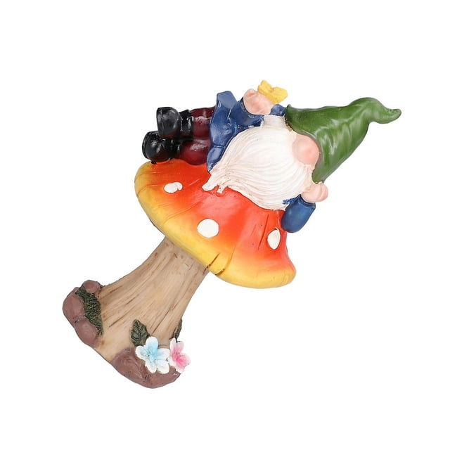 Garden Ornament Mushroom Faceless Gnome Statue Standing Sculpture Resin Statue for Home Courtyard DecorationBS3008 Mushroom Butterfly