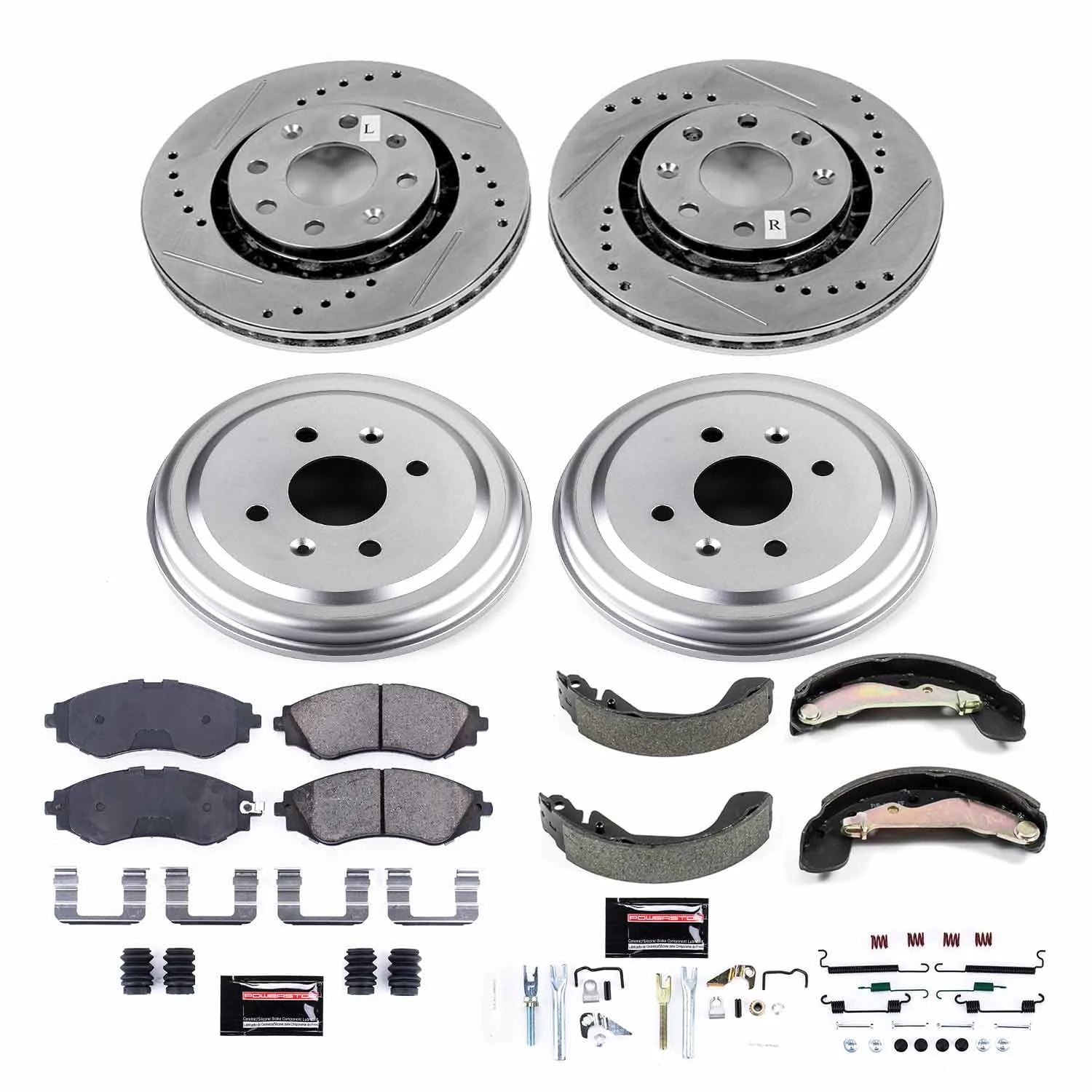 PowerStop Front and Rear Z23 Evolution Sport Brake Pad Rotor Drum and Shoe Kit Fits: CHEVROLET Select Models K15235DK
