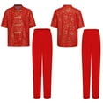 thumbnail image 5 of Raenseen Tenue de Kung-Fu pour Garçons Enfants Brodée Rouge Arts Martiaux Taichi Uniforme de Performance Traditionnel Rouge-C 150, 5 of 5