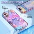 thumbnail image 5 of CASEFIV for iPhone 16 Plus Case,Marble Pattern 3 in 1 Heavy Duty Shockproof Rugged Hard PC+Soft Silicone Drop Protective Girls Women Cover,Light Purple, 5 of 6