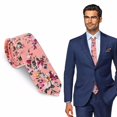 thumbnail image 1 of Guardurnaity Corbata con estampado floral de algodón de primera calidad para hombre elegante, estampado floral flaco de algodón a la moda Accesorios de disfraces, 1 of 6