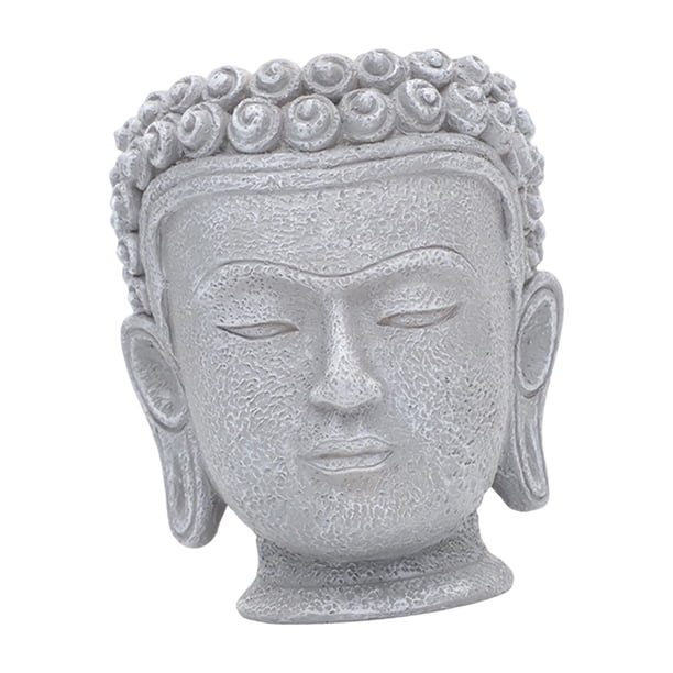 Maceta con forma de cabeza de Buda, maceta para plantas, decoración creativa gris, adorno, regalo para plantas. Estilo A