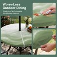 thumbnail image 5 of Round Outdoor Tablecloth with Umbrella Hole and Zipper, Sage Green Ombre Tablecloth with Elastic Waterproof, Summer Beach Ocean Waves Coastal Patio Table Covers for 45" - 54" Picnic Pool Tables, 5 of 9
