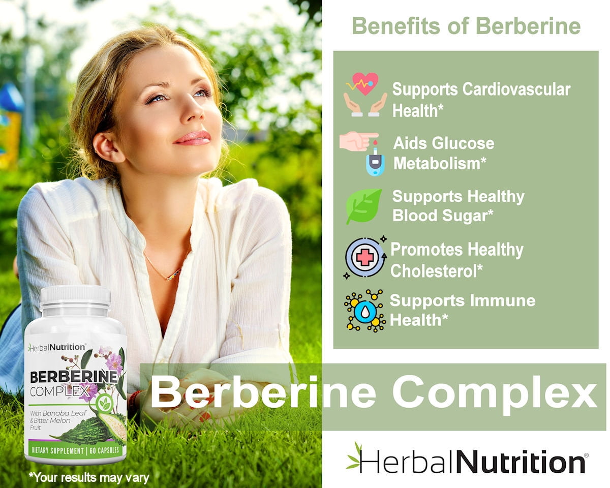 Three Pack - Berberine Complex 1250mg with Berberine HCL, Bitter Melon Extract and Banaba Leaf, Supports Glucose Metabolism, Immune Health & Weight Management