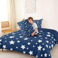 thumbnail image 4 of Manfei Dreamy Stars King Size Comforter Sets,Galaxy Theme Comforters King Size,Navy Blue White,Navy Blue Reversible,3-Piece,1 Comforter and 2 Pillowcases, 4 of 7