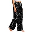 thumbnail image 5 of Christmas Sleep Pants for Women Snowflakes Wide Leg Elastic High Waist Loungewear Drawstring Soft Holiday Festive Xmas Sleep Pants, 2XL, 5 of 6