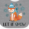 thumbnail image 4 of Inktastic Let it Snow Cute Orange Fox in Hat and Scarf Boys or Girls Baby Bib, 4 of 4
