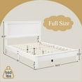 thumbnail image 3 of Costway Full Size Bed Frame Platform Slat High Headboard Bedroom Rubber Wood Leg White, 3 of 10