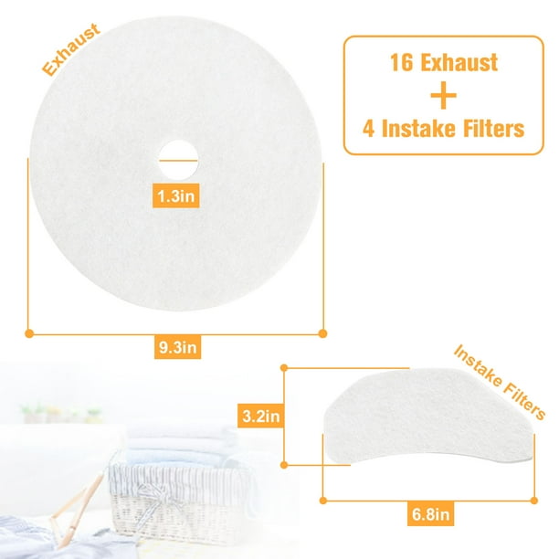 20/25/30/40-Pack Universal Dryer Lint Filters - Replacement Exhaust Filters For Portable Dryers (Panda, MagicChef, Sonya)