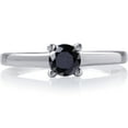 thumbnail image 4 of Arista 2.00 Ct Black Diamond Solitaire Ring in Sterling Silver, 4 of 4