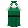 thumbnail image 6 of YiZYiF Kids Girls Christmas Dance Bodysuit Mrs Santa Claus Ballet Dance Leotard Xmas Party Dress Up Green 8, 6 of 7
