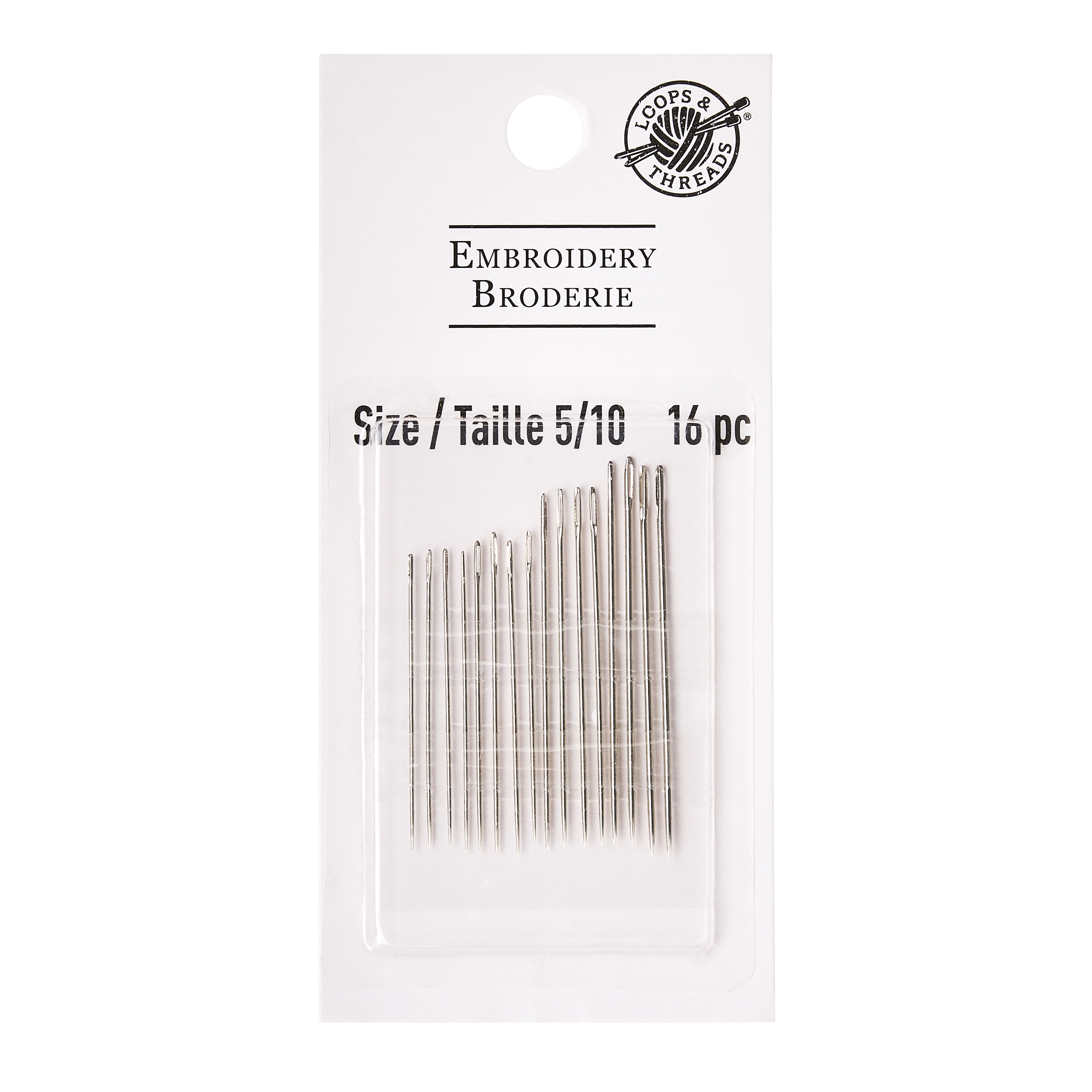 Loops & Threads 5/10 Embroidery Needles, 18 Packs: 16 ct. (288 total)