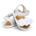 thumbnail image 2 of Penkiiy Baby Girl Summer Sandals Breathable Soft Rubber Sole Non-Slip Open Toe Bow Shoes Newborn Infant Toddler Shoes White for 9-12 Months, 2 of 3