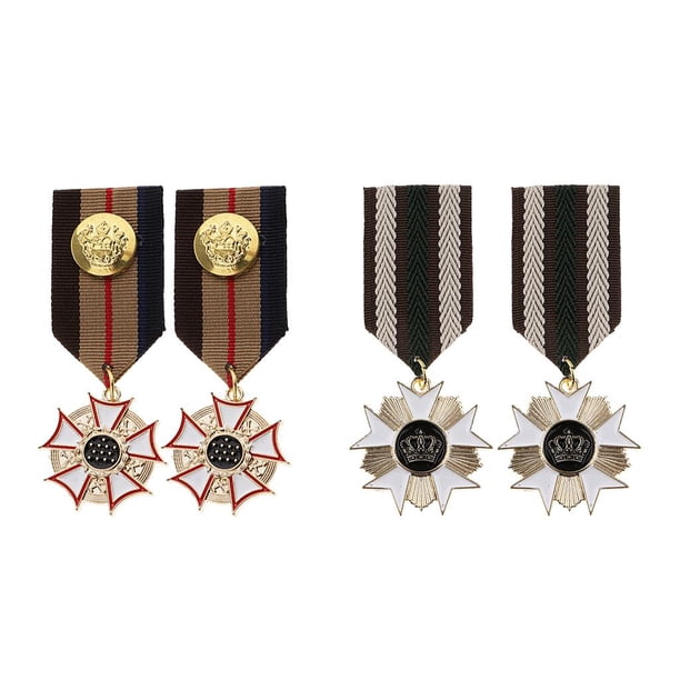 4x Insignias de corona de tela, broches para camisa, prendedores, corpiños para uniformes y disfraces Estilo A