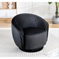 thumbnail image 3 of Silla de barril giratorio de terciopelo de 366 grados, sillón moderno de acento plisado con base resistente y cojín acolchado grueso, 3 of 5