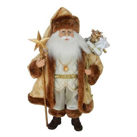 Kurt Adler 18-inch Kringle Klaus Gold and Ivory Waistcoat and Brown ...
