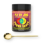 Fly By Jing Zhong Hot Sichuan Chili Sauce 6 Oz. with Bonus Gold Stainless Steel Sauce Spoon (2-Pc Set)