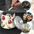 thumbnail image 4 of Yayeee Ashtray with Lid for Cigarette Smokeless Stainless Steel Home Ash Holder, Cute Cherry, 4 of 7