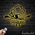 thumbnail image 2 of Handmadetneonsign Master Chef Metal Wall Art, Chef Hat Name Metal Wall Decor, Restaurant Wall Decor, 2 of 5