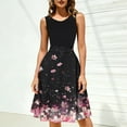 thumbnail image 5 of qucoqpe Summer Dresses for Women 2026 Fashion Floral Print Sleeveless Crew Neck Loose Fit Casual Midi Tank Dress, 5 of 7