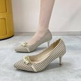 thumbnail image 3 of Vedolay Womens 2023 High Heels Women Pointed Toe Pumps Casual Office Fashion Evening Party Prom Sandals,Beige 6.5, 3 of 4