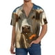 thumbnail image 1 of Balery Daisy Meadow Cow Camisa Casual de Manga Corta con Botones para Hombre, Texturizada, Estilo Cubano, para Playa, Verano-Large, 1 of 5