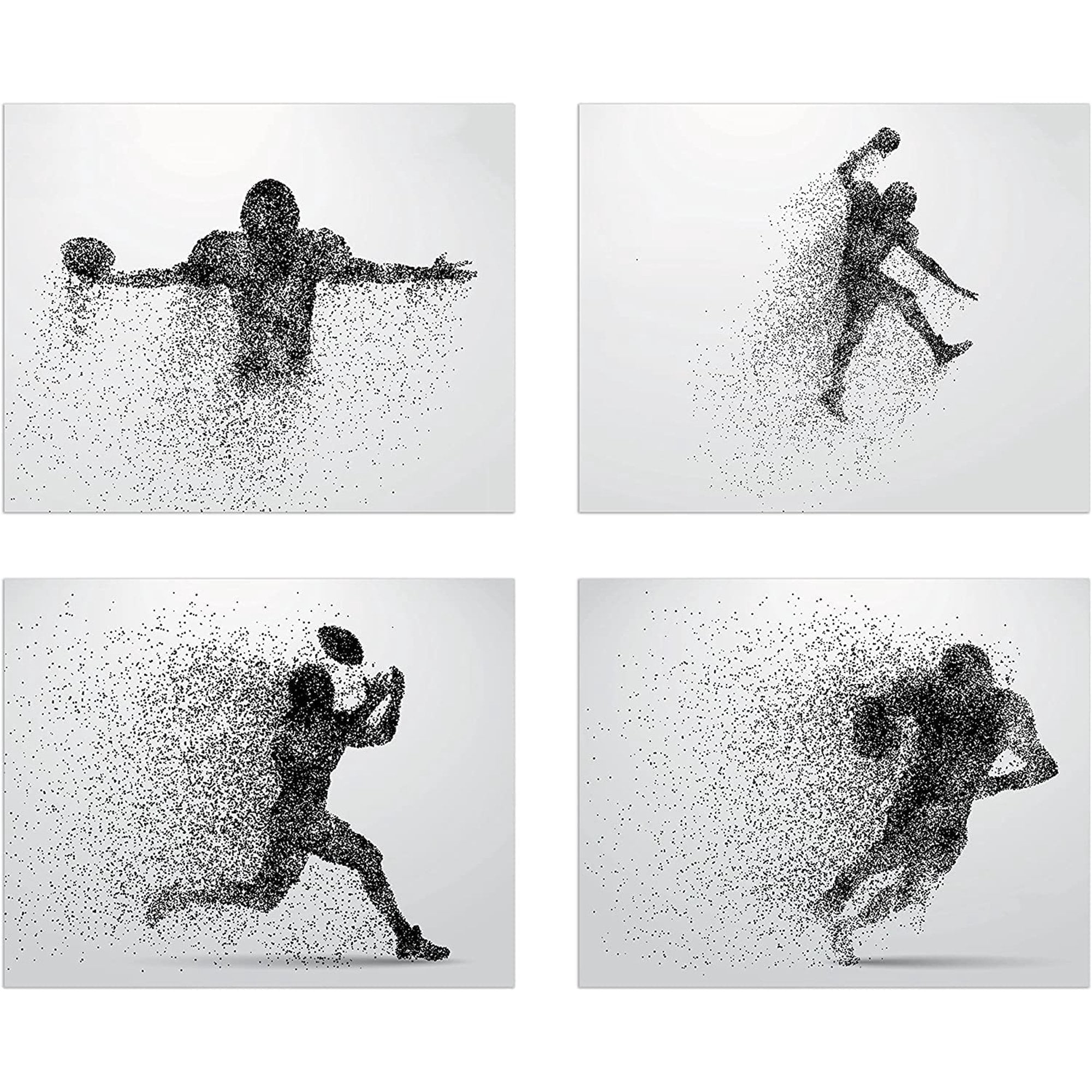 Football Wall Art Prints Set of 4 (11x14) Unframed Football Posters