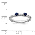 thumbnail image 5 of 925 Sterling Silver Stackable Expressions Created Sapphire Two Stone Ring Size: 8; for Adults and Teens; for Women and Men, 5 of 5