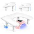 thumbnail image 1 of Repose-Bras de Manucure pour Ongles Tech : Accoudoir Réglable en Forme de U - Repose-Mains en Cuir PU Blanc pour Manucuristes, 1 of 7