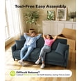 thumbnail image 6 of Welzona 83" Teddy Fabric Sofa, Modern 3-Seater Couch with 2 Throw Pillows, Tool-Free Assembly, Blue, 6 of 9